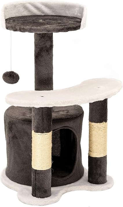 Ipotools Arbre à Chat Stable Pour Grands Chats Arbre à Chat Petit Arbre à Chat Avec Peluche Maison Colonne De Sisal Hamac Et Cordon De Jeu Hauteur