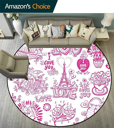 Doodle Tapis Rond Pour Chambre D Enfant Avec Motif De Dessin Anime Antiderapant Bleu Pale Et Blanc D 79 Couleur 10 Amazon Fr Cuisine Maison