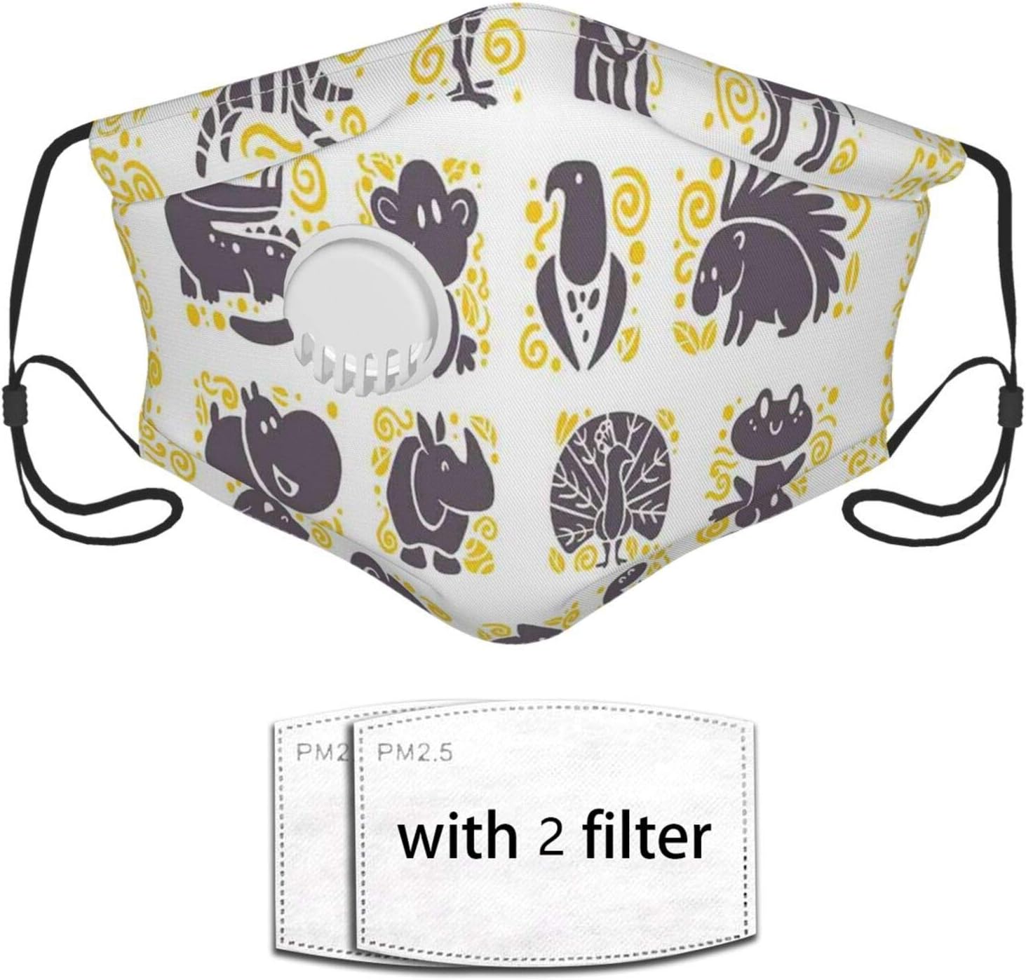 Amazon Com Ethaico Fillter Face Cloth For Unisex Adult With 2 Filters African Animals List Zebra Toucan Peacock Warthog Monkeys Jackal Cute Reusable Windproof Mouth Anti Dust Double Protection Home Kitchen