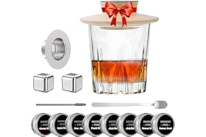 PECROL Smoker Kit, Old-Fashioned Cocktail Smoking Kits, Whiskey Cocktails Smokers Kit with Torch, 8 Flavored for Cocktail, Whiskey, Bourbon Smoker Lover (Without Butane)