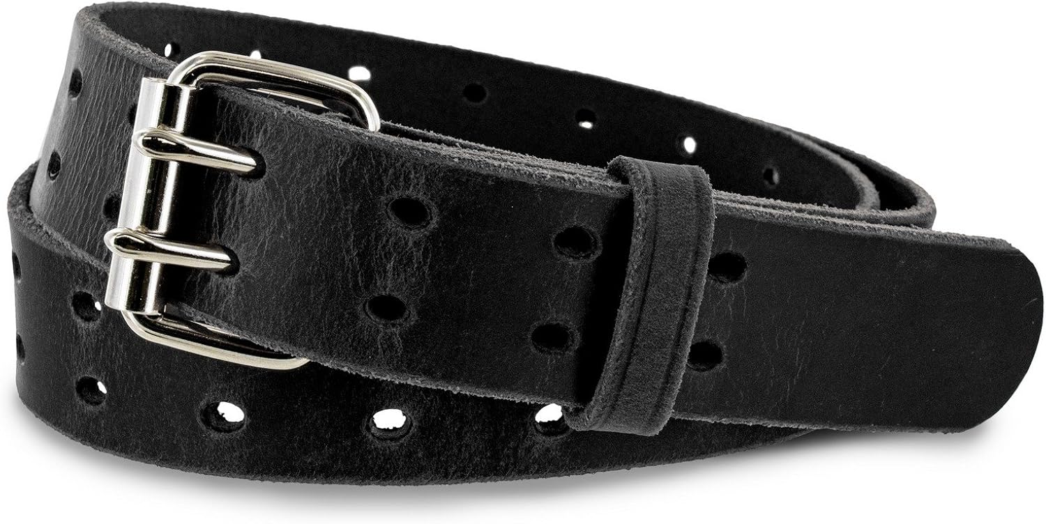 Hanks Woodstock Belt 1.5" Double Prong Men's Belt Made in USA 100
