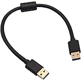 zdyCGTime 3.0 A USB Extender Cable, USB 3.0 Type A Male to Male Magnetic Ring Data Transfer Extension Cable for USB Flash Dri