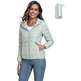 Valennia Women's Short Down Coat Packable Puffer Jacket With Hooded Winter Ultra Light Outerwear