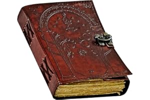FOJA HANDICRAFT Doors of Durin Tolkien Lord of the Ring Embossed Leather Journal , Book Hobbit Jrr tolkien books lord of the rings Book of Shadows Notebook Grimoire Witchcraft Supplies Merchandise Bookends Gift For Men and Women 7x5 In (Brown)