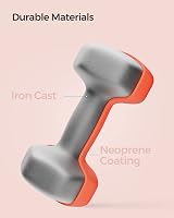 SONGMICS Dumbbells Set 2 x 3 kg Hex Neoprene Coated Papaya Orange SYL906O01 view 5