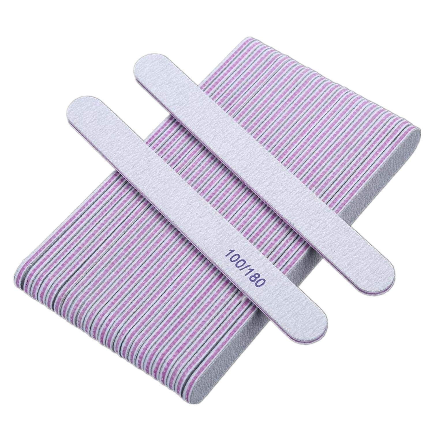 25Pcs Nail Files Double Sided Emery Board - Emery Boards for Nails 100/180 for Home and Salon Use