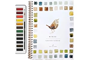 CYOKET Emily Lex Studio Flowers Watercolor Workbook, Premium Emily Lex Watercolor Workbook, Reusable Water Colors Paint Adult Set, Beginner Friendly Painting Kit with 12 Colors Paint Set and Brush(#C)