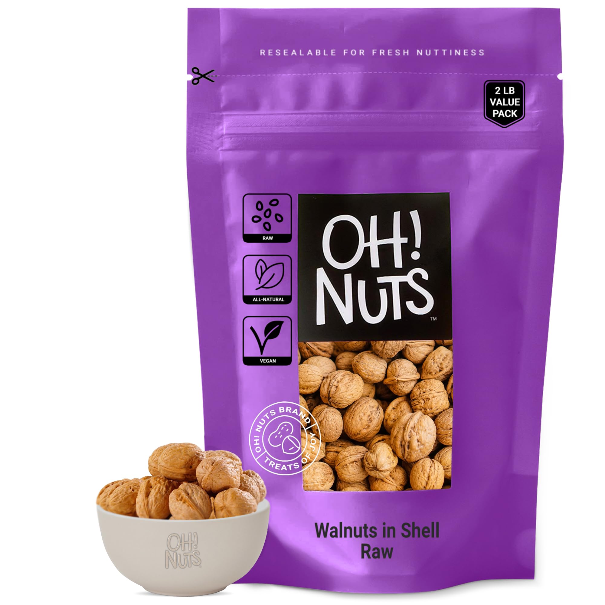 Oh! Nuts Walnuts in Shell - Raw - 100% Natural - 2