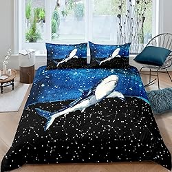Shark Comforter Cover Galaxy Constellation Duvet