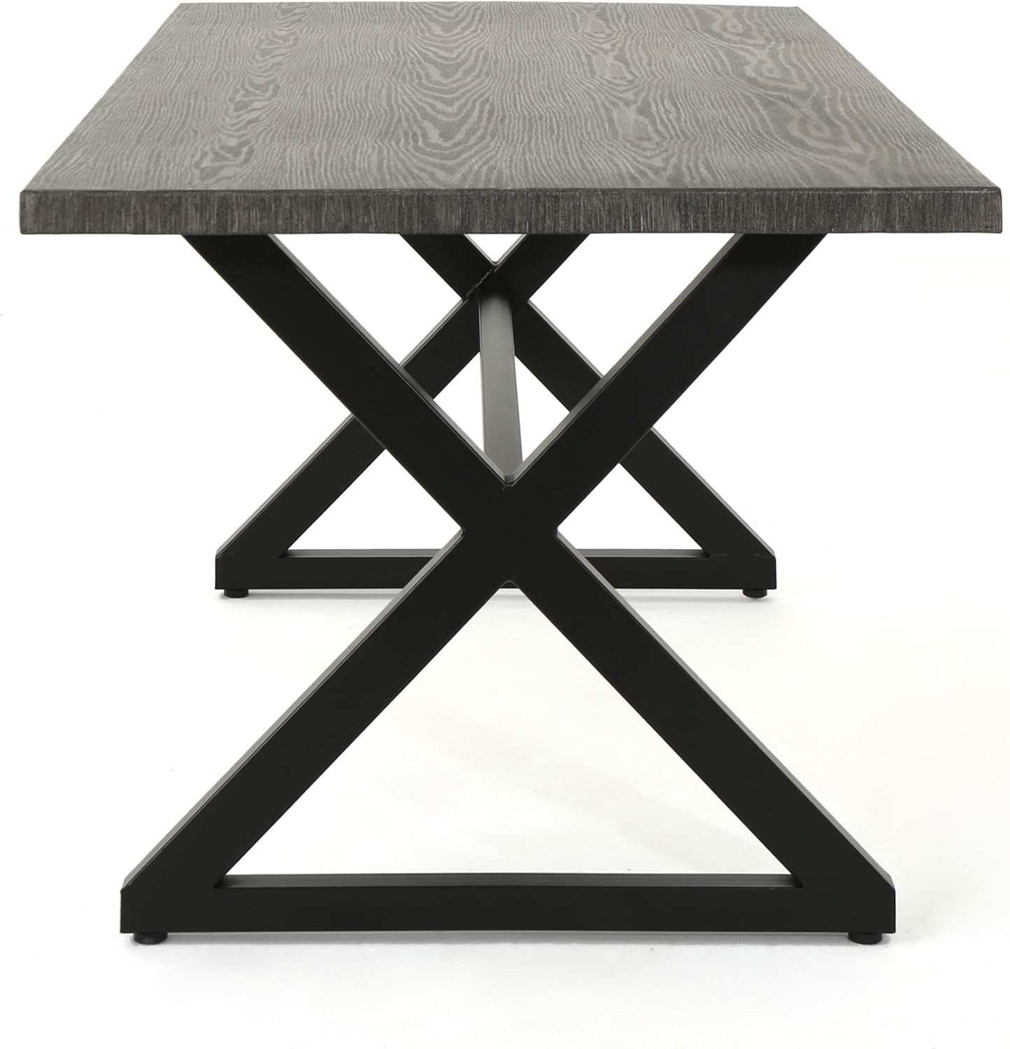 Christopher Knight Home Rolando Outdoor Aluminum Dining Table with Steel Frame, Grey / Black : Garden & Outdoor