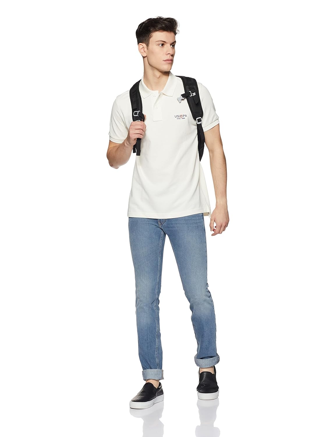 u.s. polo assn. men's solid regular fit cotton polo