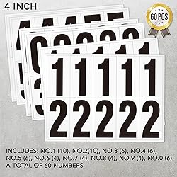 4 inch Self Adhesive Numbers for Mailbox, House