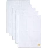 Burts Bees Baby Infant Burp Cloths, 100% Organic Cotton Extra Absorbent Soft Fabric Drool Cloths, 5-Pack Newborn Must-Have Es