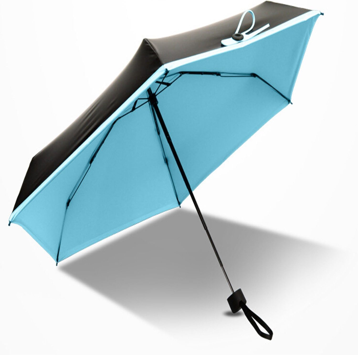 Mini Pocket Umbrella Sunny And Rainy Folding Fashion Adults Business Leisure Parasol For Rain Uv Sun Protection Male Umbrellas (sky blue)