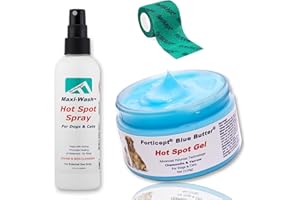 Forticept Hot Spot Treatment and Wound Care Kit for Dogs&Cats |Hotspot Wound Wash Spray 8oz + Wound Care Ointment 4oz + 2" 5 Yards Wound and Paw Bandage Wrap | First Aid Kit