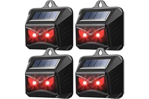 KITTMIP 4 Pack Solar Control Light Nocturnal Animal Repeller Outdoor Deterrent Devices Light Sensor Animal Repellent for Skunk Deer Coyote Fox Raccoon Cat Garden Yard Farm Chicken Coop (Black)