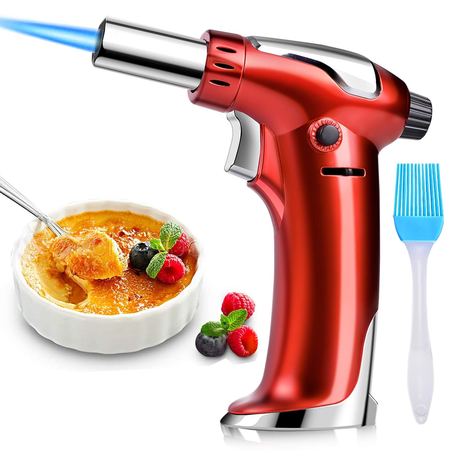 DYD Blow Torch, Professional Kitchen Cooking Torch with Safety Lock, Adjustable Flame Refillable Mini Blow Torch Lighter for Cooking Baking BBQ Brulee Creme Crafts(Butane Gas Not Included)