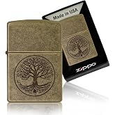 Zippo Tree of Life Pocket Lighter - Refillable Flip-Top Windproof Lighters - Spiritual and Symbolic Design Pocket Lighters - Luxury Metal Lighter Made in USA