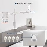 BONTEC Dual Monitor Arm Desk Mount 13-27 Inch VESA 75x75/100x100 White view 4