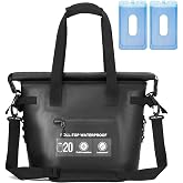 Vogano Leak-Proof Soft Cooler Bag,12H Cold Retention | Portable Cooler Bag with Roll-Top Waterproof Seal,With Five Ice Boxes, Ice chest for Camping,Convenience Stores