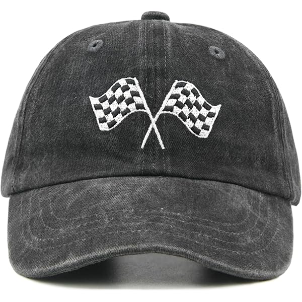 HHNLB Checkered Flags Race Car Hat for Men Women, Embroidered