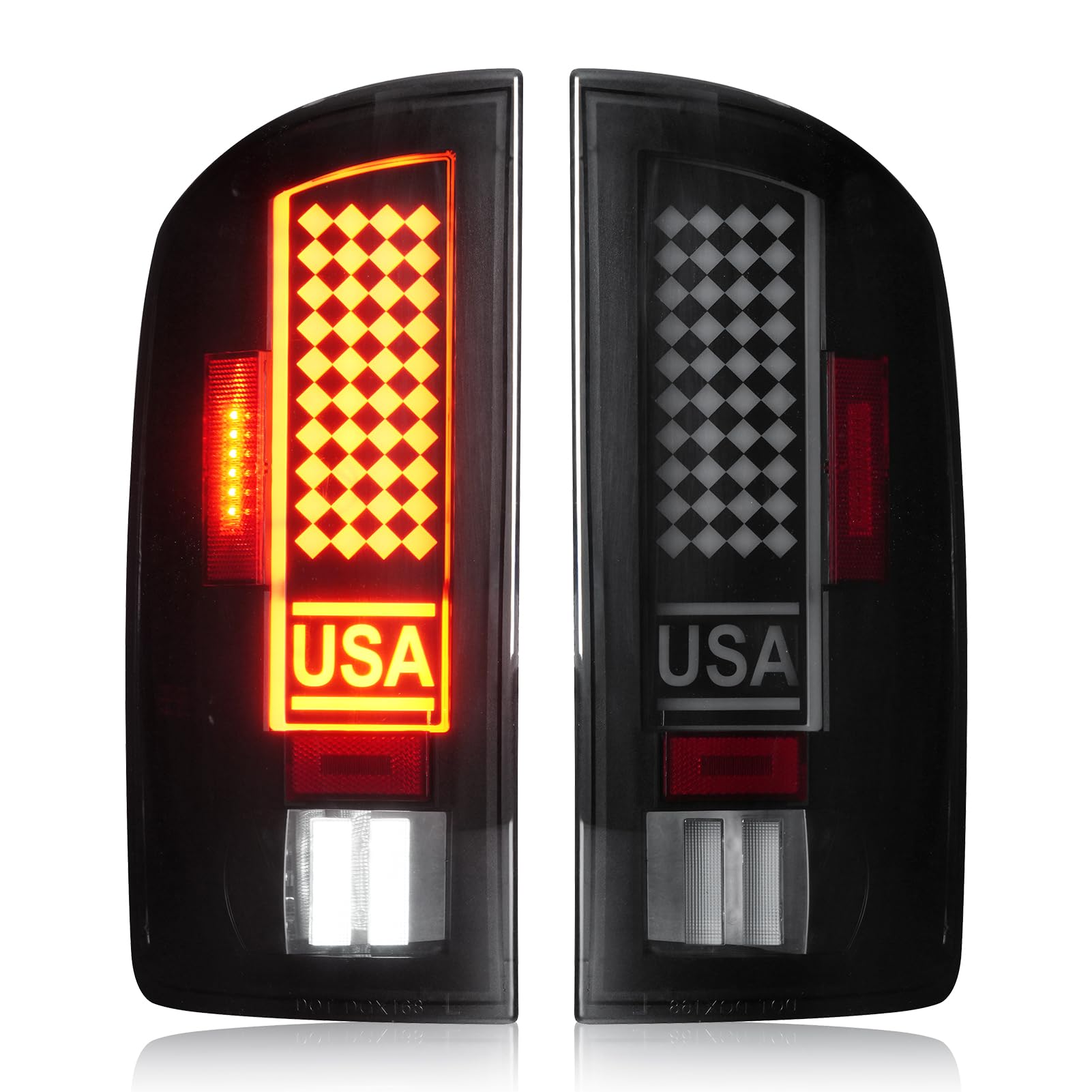 Photo 1 of Tresound LED Tail Light for Dodge RAM 1500 2002-2006, RAM 2500 3500 2003-2006, Rear Taillight Assembly, 55077348AF, 55077347AF, CH2801147, CH2800147