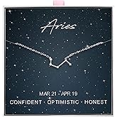 ALoveSoul 925 Sterling Silver Constellation Horoscope Zodiac Necklace, Birthday Gifts for Women