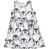 Vozoza Cute Penguins Summer Girl Dresses Cotton Dress Sleeveless Toddler Outfits Clothes Size 4t