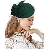 ORIDOOR British Style Pillbox Hat Women Church Wedding Winter Vintage Fascinator Beret 100% Wool Felt Hat with Veil