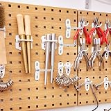 VILLCASE 30pcs 5cm Metal Pegboard Hooks Single Prong Slatwall Hangers Silver view 2