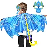 iROLEWIN Dragon-Wings-Costume for Kids 3D Dino Mask Toys, Toddler Dress Up Dinosaur Cape Boys Girls Christmas Birthday Gifts
