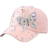 Colorful Rhinestone Baseball Cap Women Bling Butterfly Sequin Sun Protection Duckbill Hat Breathable Cotton