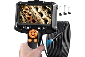 DAXIONGMAO Endoscope Camera with Light, 1080P HD Borescope with 8 Adjustable Lights, 4.3" Endoscope with 16.4 ft Semi-Rigid Snake Camera, IP67 Waterproof Borescopese for Sewer, Cool Gadgets & Tools for Men