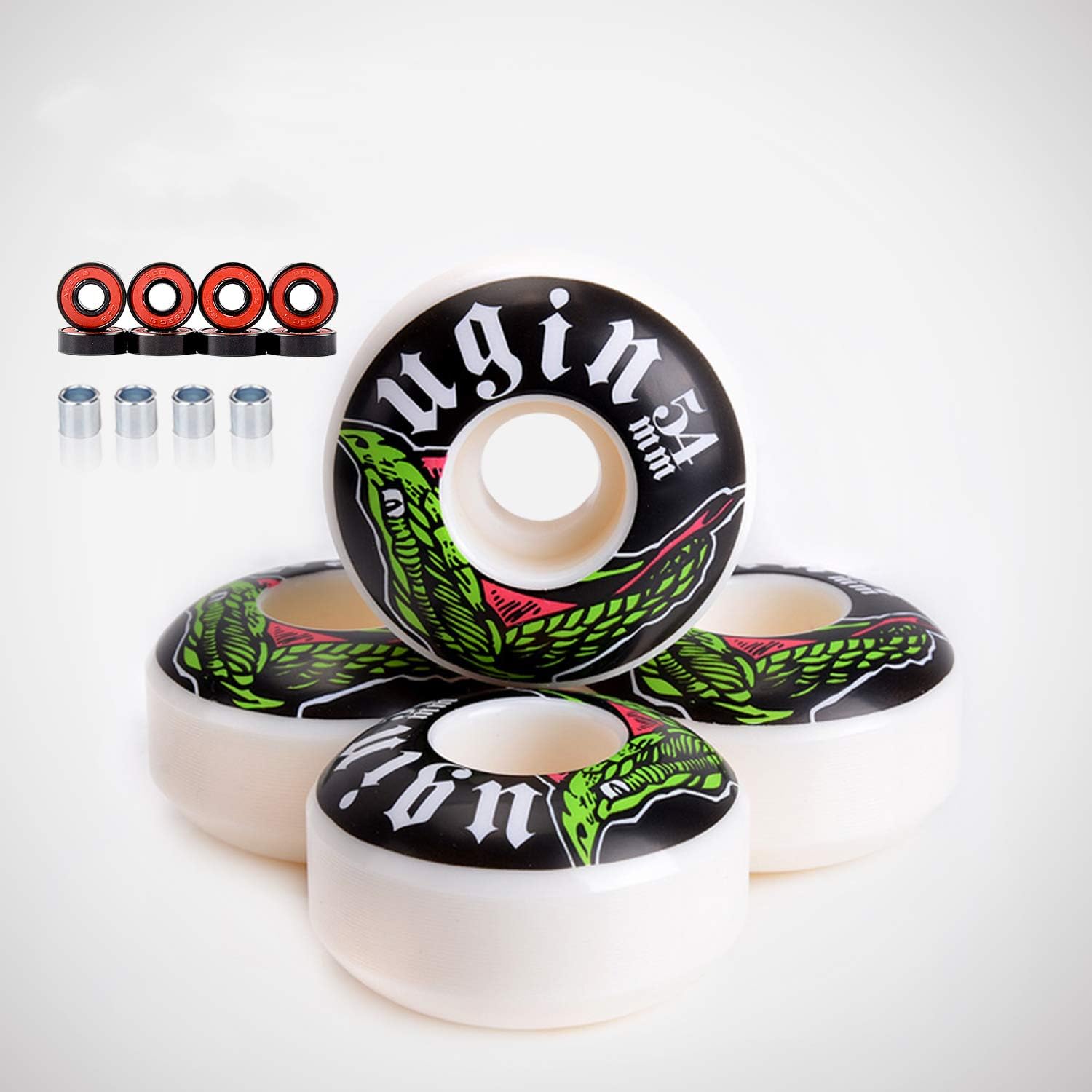 LOSENKA 52mm Skateboard Wheels with ABEC-9 Bearings and Spacers Cruiser Wheels (Pack of 4)