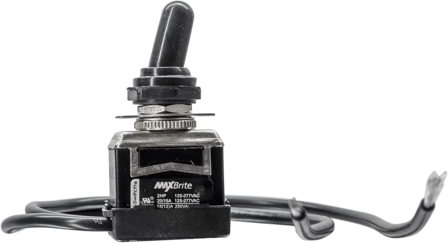 Heavy Duty Toggle Switch 20/15A 125/277V, 2 HP with Waterproof Rubber Boot UL cUL Certified - - 