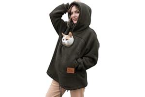 Cat Pouch Hoodie Pet Carrier Hoodie Zipper Pet Care Hoodies Fuzzy Hooded Sweatshirt With Zip Kangaroo Tops Unisex