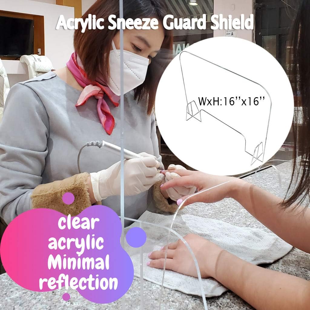 Best Sneeze Guard,coersd Portable Lightweight Sneeze and Cough Protective Plexiglass Shield Guard for Counters