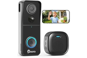 CAMSTRO Doorbell Camera Wireless - 3K Video Doorbell with Chime, 2.4G WiFi Outdoor Security Cemera,Smart Human Detection, 2-Way Audio,Voice Changer,Night Vision,Works with Alexa and Google Assistant