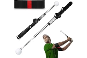 SIO & TAN Retractable Golf Swing Trainer Aid, Golf Grip Trainer, Golf Swing Training Arm Band, Warm-up, Right-Handed Golf Club for Indoor Practice, Golf Accessories, Strength & Tempo Training Chipping Hitting