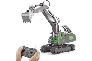 PREPOP Remote Control Excavator Toy for 6-12 yr Boys, Best Birthday Gifts for Kids 6 7 8 9 10 11 Year Old, Green