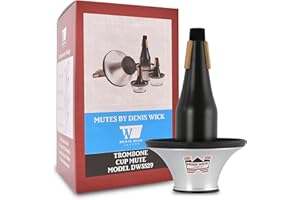 Denis Wick Adjustable Cup Mute for Trombone, 5529 - Hand-Spun Aluminum Mute and Adjustable Cup Position for Varied Tone - Ideal for Practice, Performance & Recording - 4.4 x 1.8 x 2 inches
