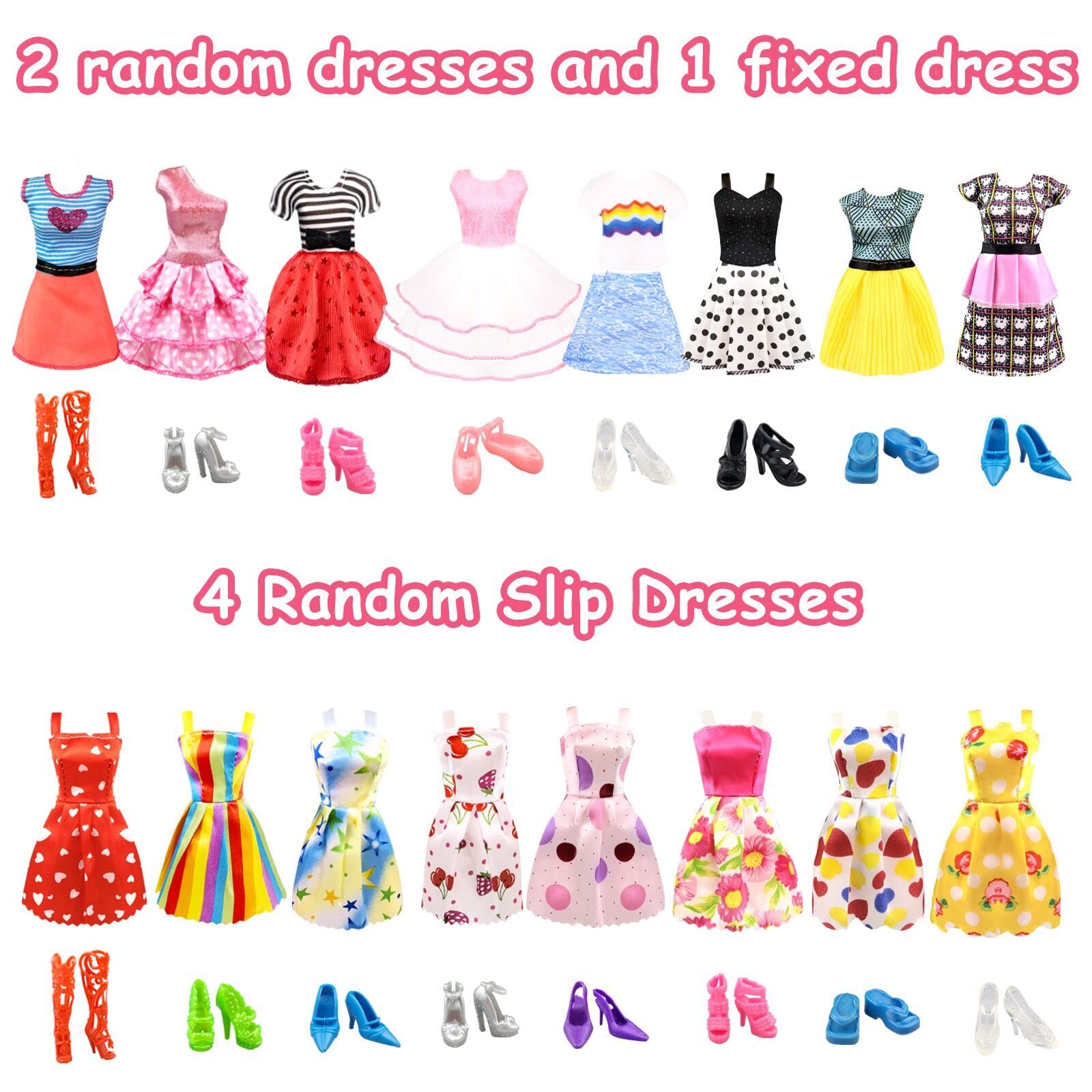 84 Pack Doll Clothes and Accessories with Doll Closet for 11.5 Inch Doll Fashion Design Kit Girl Including Wedding Dress Fashion Dress Outfits Tops and Pants Shoes Hangers Bags Necklaces