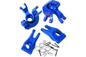 ARRCat Upgrades Part for 1/10 Senton/Granite/BigRock/Vorteks 3S Blx MEGA550 4X4,Aluminum Front Steering Block Knuckles C-Hubs Caster Blocks Rear Hubs Hops Up,AR330442 AR330467 AR330469,Navy Blue