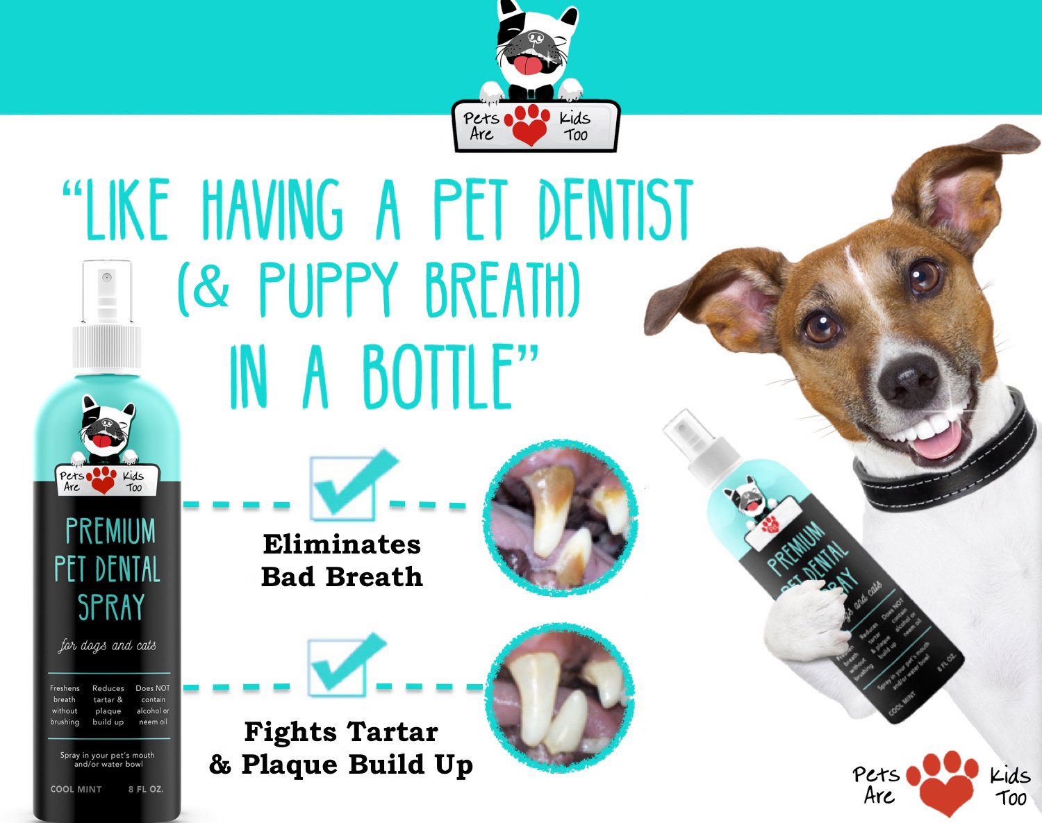 NEW Premium Pet Dental Spray (8oz) Best Way To Eliminate Bad Dog