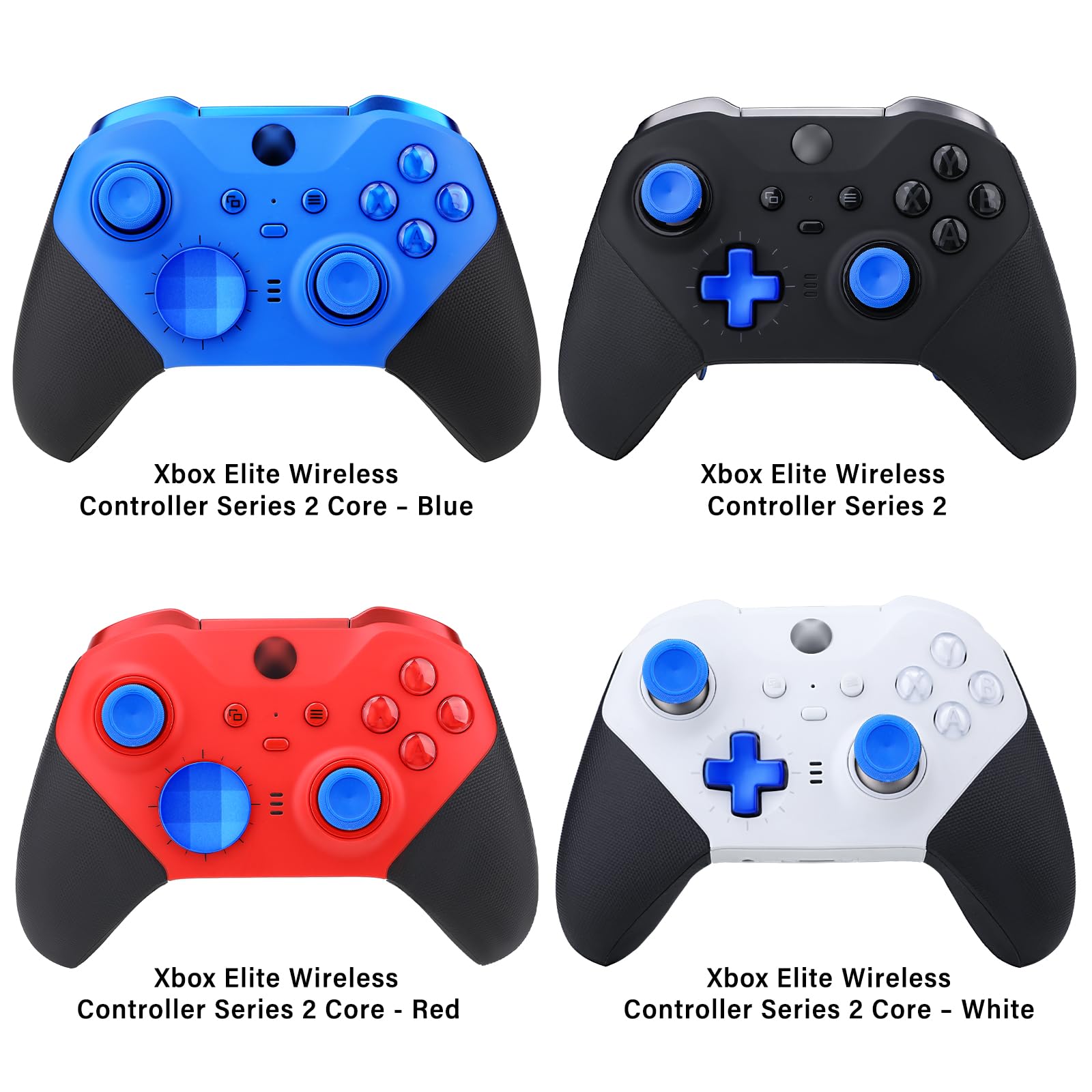 Elite Series 2 Controller Accessories, 13 in 1 Metal Thumbsticks for Xbox One Elite Series 2, Gaming Accessory Replacement Parts Compatible with Xbox Elite Wireless Controller Series 2 Core(Blue)