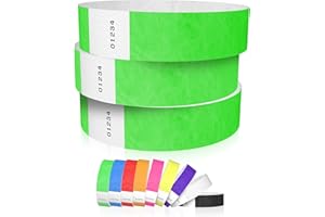 600 WristCo Neon Green Tyvek Wristbands for Events - Tamper-Proof Design & Fluorescent Color Prevent Reuse Premium-Grade Bracelets for Hospital & Medical ID, Party & VIP Identification