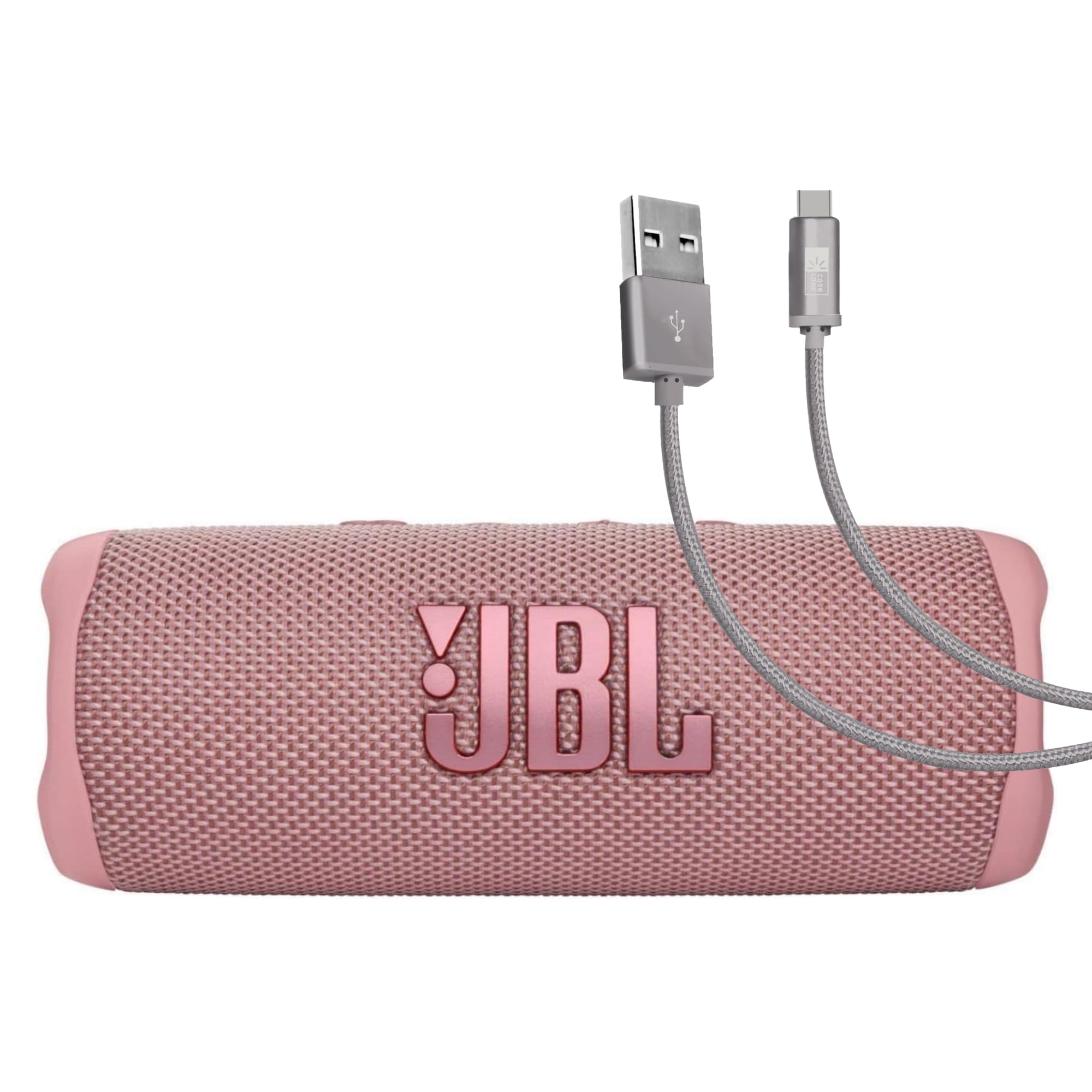 JBL Flip 6 (Pink) + Bundle with Case Logic Braided