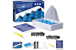 Foquyai 2024 New Magnetic Chess Game Set,Magnetic Chess Board Game with Magnetic Stones/Sponge Chessboard/String,Strategy Game with Rocks,Family Game Party Game for Kids and Adults