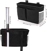 IGNPION Canvas Bedside Hanging Storage Organizer Pocket Caddy Black view 6