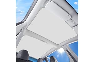 XINTUO 2024 Upgraded Roof Sunshade for Tesla Model 3 Accessories 2023-2021 Visor Sunroof Sun Shade UV Reflector Reflective Covers Block Harmful UV Rays Glare White